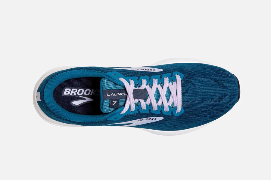 Brooks Running Shoes - Launch 7 Road Womens - Blue/Silver - CIG-416052